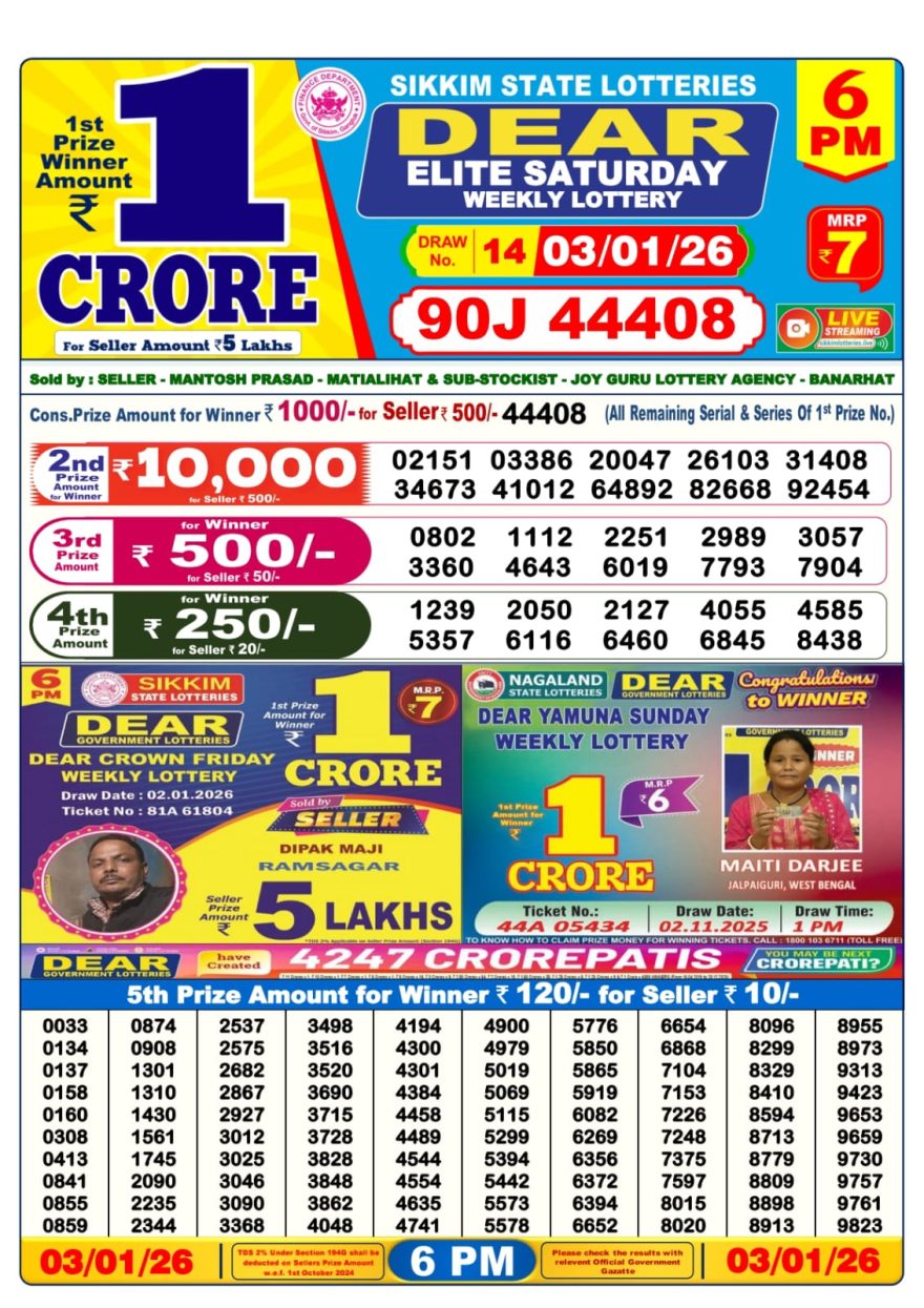Dear Lottery Sambad 6 PM Result Today | 03-01-2026 img 20260103 wa0039.jpg